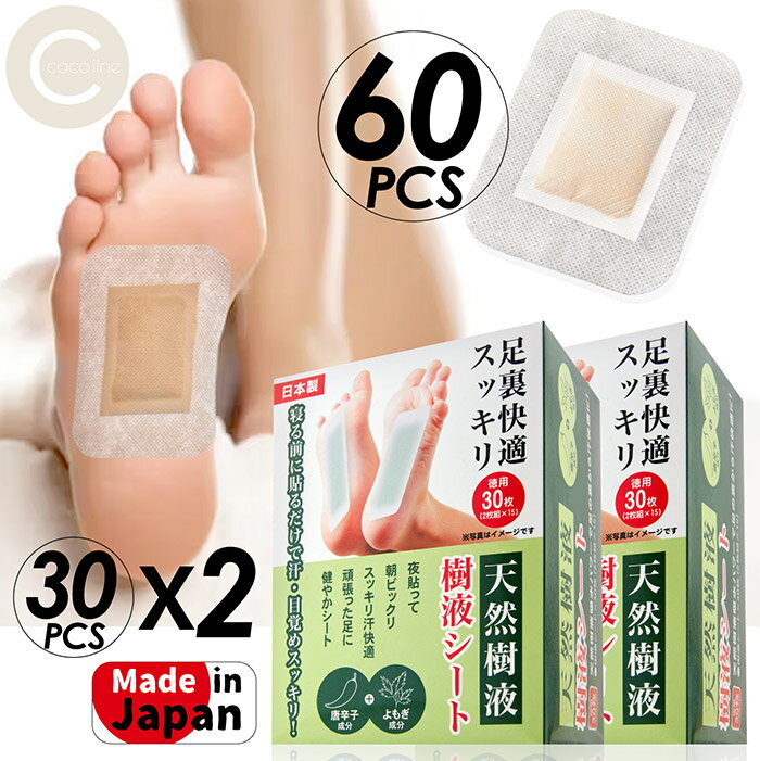 天然樹液 足裏シート 60枚入り 個包装 朝スッキリ 足裏に貼るだけ 余分な水分を吸収 むくみ対策 ホルモンバランスを整える 毛細血管の血行を改善