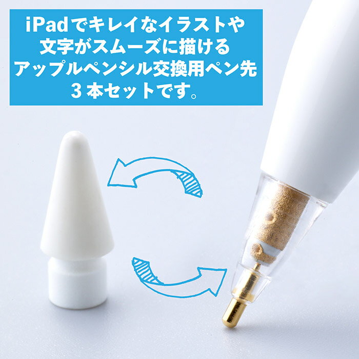 【 プレゼントキャンペーン中！1000円ポッキリ！ 送料無料 】cocoiine Apple Pencil 極細 ペン先 交換用ペン先 アップルペンシル 第一世代 第二世代 金属ペン先 金属 メタル 金属製 保護 iPad 摩耗防止 スタイラス Applepencil1 ApplePencil2 高感度 1 2世代 #Putit-coco 3