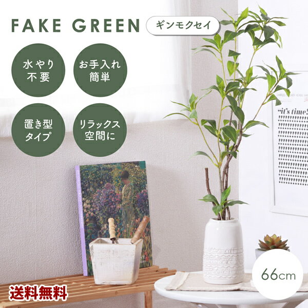 FBM-57　フェイクグリーン　ギンモクセイ　セラミックポット　 卓上　人工植物　観葉植物 　おしゃれ　フェイク　造花　グリーン　インテリア