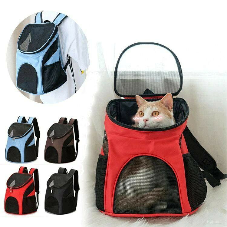 ■ 商品詳細ペット用キャリーリュック。サイズ：30cm*24cm*33cm、重量2.5kg以内の小動物対応。素材：420Dナイロン+ポリエステル。天井、フロント、サイドにメッシュ窓付きで通気性良好。飛び出し防止ベルト、両側収納ポケット付き。