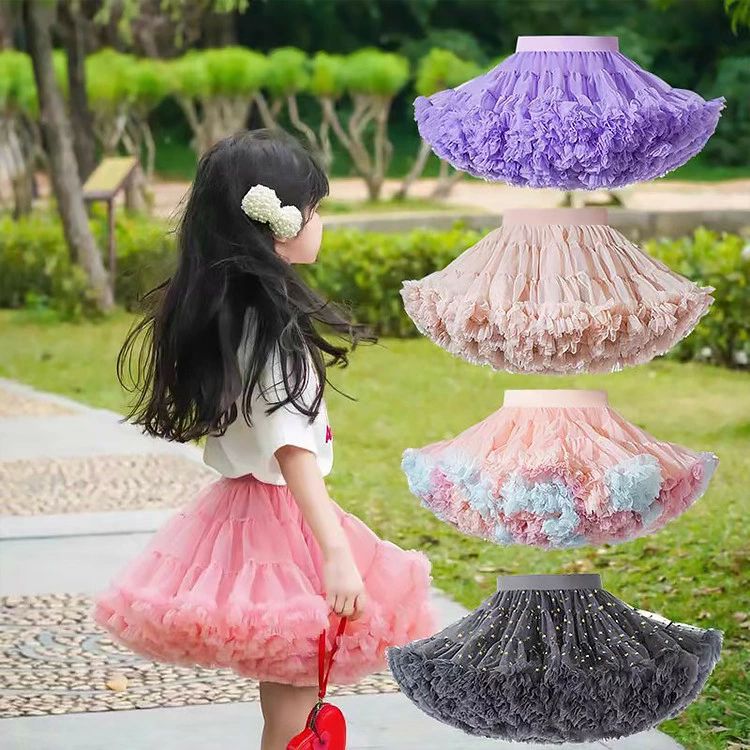チュチュスカート ふわふわ 女の子 キッズ 小学生 お揃い チア ボリューム コスチューム パニエ