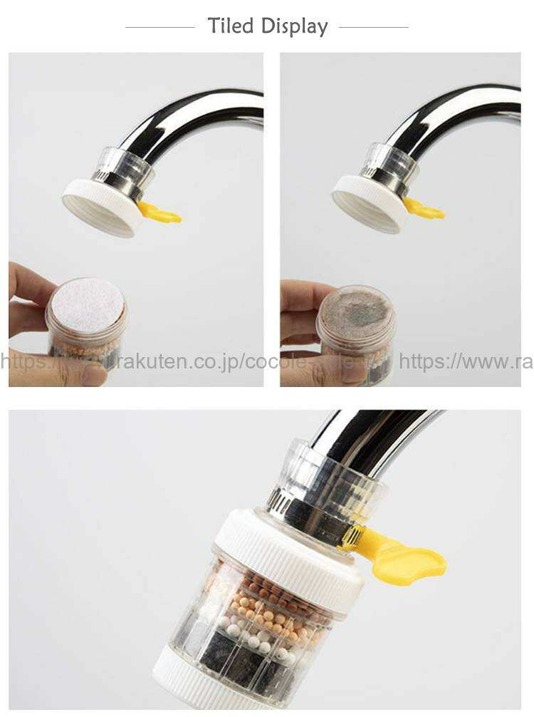 cocole-selectの浄水器 蛇口直結型 6層濾過 コンパクト 水道直結 取付簡単 浄水フィルター 家庭用｜アングル3