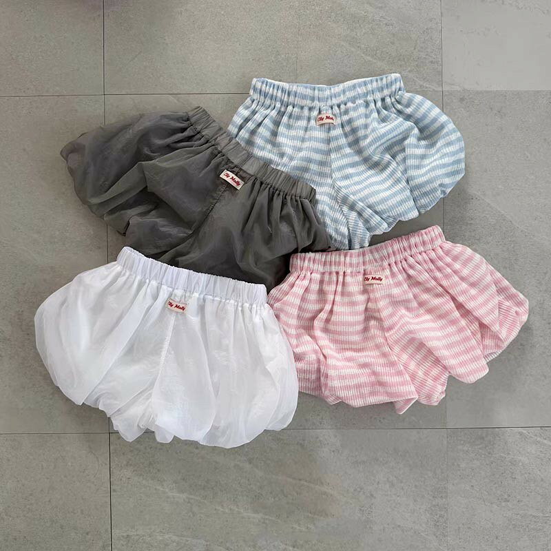 ベビー かぼちゃパンツ おむつカバー ショートパンツ 綿ガーゼ 無地 子供服 男女兼用