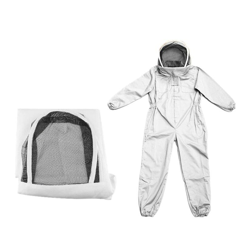 cocole-selectのハチ防護服 作業服 フェイスネット付 手袋付き 上下セット 養蜂用 スズメバチ対応｜アングル2