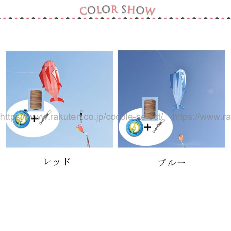 cocole-selectの骨なしカイト 立体イルカ 折り畳める 軽量 持ち運び便利 公園 遊び 子供 おもちゃ アウトドア｜アングル2