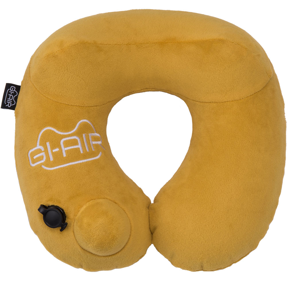 GI-AIR ポンプ式ネックピロー マスタードカーキ NHC-018 1個入 旅行 飛行機 移動