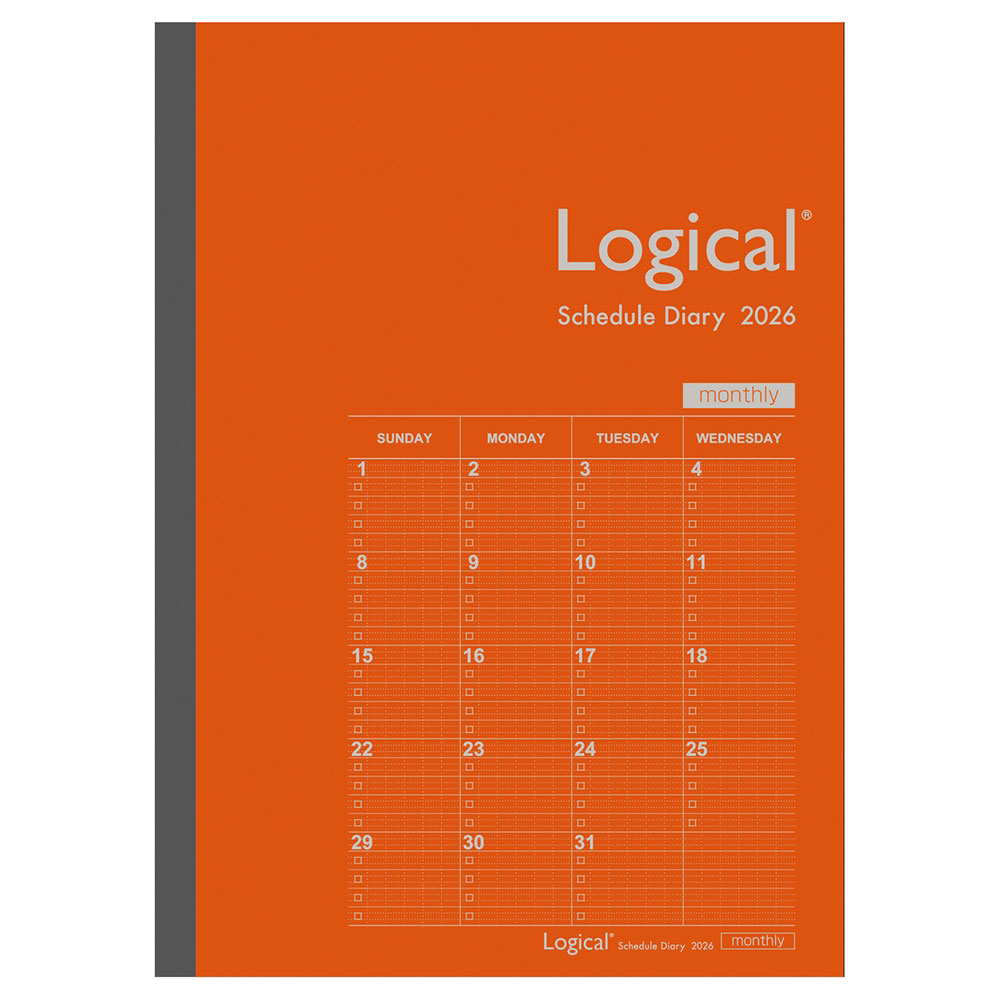 【ナカバヤシ】ロジカルダイアリー2026月間ノートタイプB／B5／オレンジダイアリー 【2026年1月始まり】手帳 ダイアリー 仕事