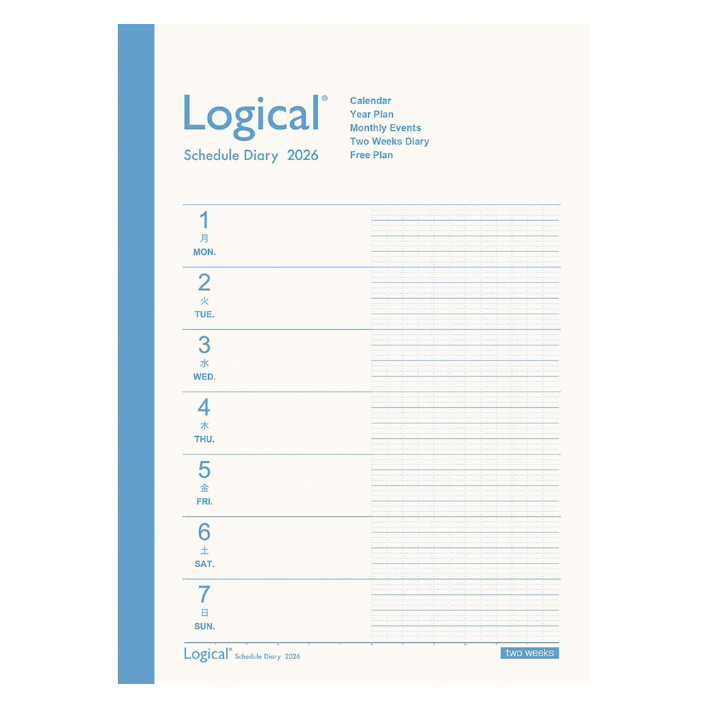 【ナカバヤシ】ロジカルダイアリー2026見開き2週間A／B6／ブラックーダイアリー 【2026年1月始まり】手帳 ダイアリー 仕事