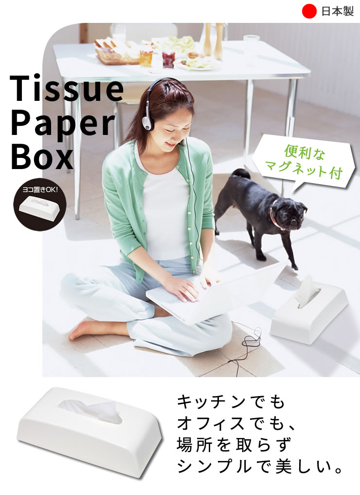 ティッシュペーパーボックス マグネット付き I-568[伊勢藤]便利 おしゃれ 冷蔵庫 マグネットで取付け ボックス ティッシュ ペーパー 収納 レジ袋 ゴミ袋 日本製【ポイント2倍】【フラリア】[PNG02] [2]