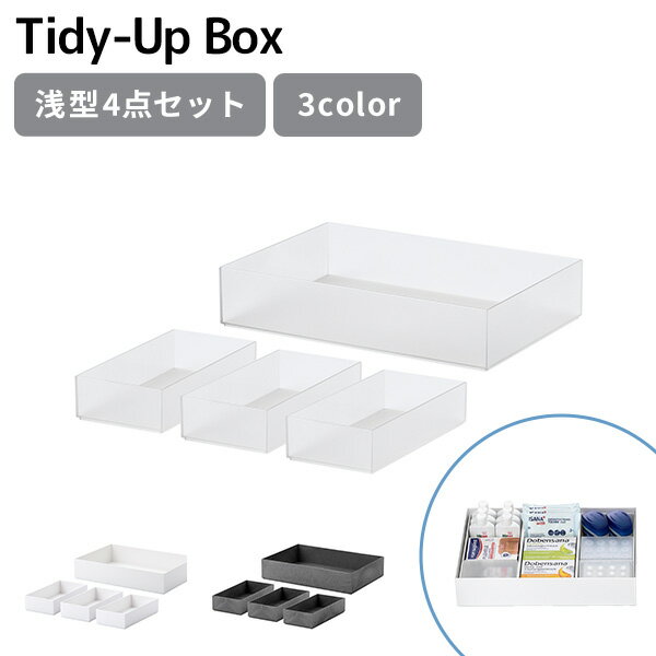 収納ケース ［タイディアップボックス 浅型4点セット(フタ無し)］like-it ［ライクイット］ 小物入れ ..