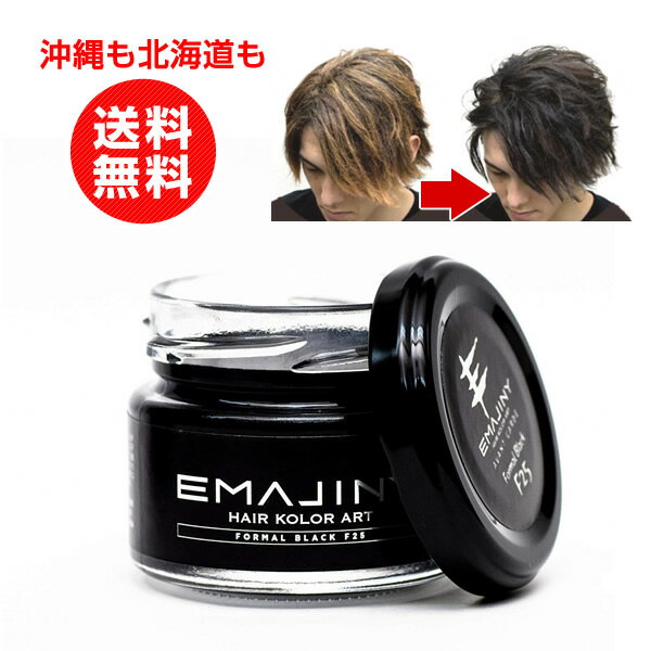 エマジニー ブラック 黒 ヘアカラーワックス 36g Formal Black F25  カラーワックス 黒染め 髪染めメンズ 髪染め 1日 ヘアワックス カラー メンズ スタイリング