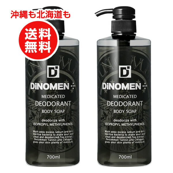 【6/1～エントリーでポイント10倍！】 ディノメン dinomen ボディ 薬用デオドラント ボディソープ 700ml 2本 お得セット デーソープ 乾燥ケア 加齢臭 ワキ臭 足臭 汗臭 薬用炭 男性 メンズ においケア ニオイ対策 ノンシリコン まとめ買い 【送料無料】