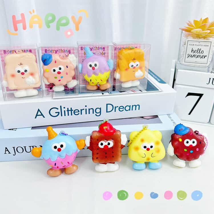 スクイーズおもちゃ 24個セット 低反発 おもちゃ かわいい 握る ストレス解消 もち...