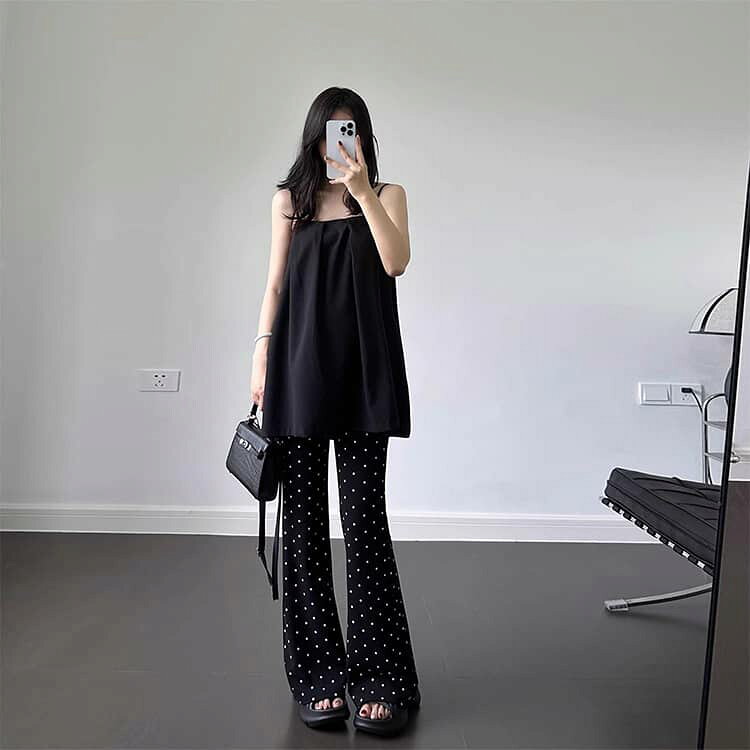 マタニティ パンツ レディース フレアパンツ フレアレギンス ズボン ドット柄 薄手...