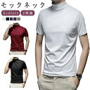 【2枚セット】 ハイネック 半袖 メンズ tシャツ ゴルフウェア モックネック ゴルフ 半袖 無地 インナー スリム 在宅 スポーツ ビジネス 紳士服 ティーシ...