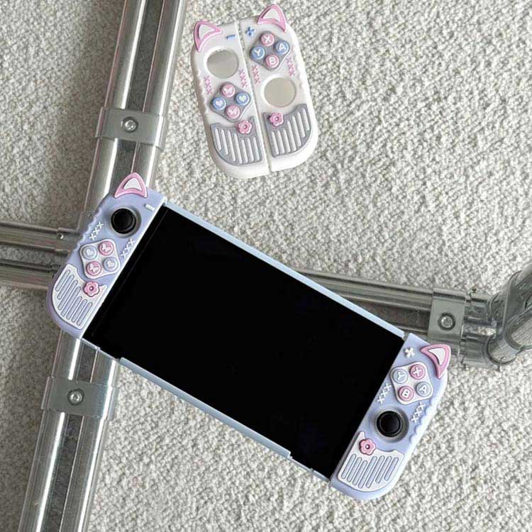 Switch2 ケース 有機elモデルカバー 保護ケースケース シリコン素材 傷防止 衝撃吸収 軽い セパレート 汚れ防止 着脱簡単 ニンテンドースイッチ用 ケース コントローラー用 スティックカバー付き セットアップ 可愛い キズ防止 カバー