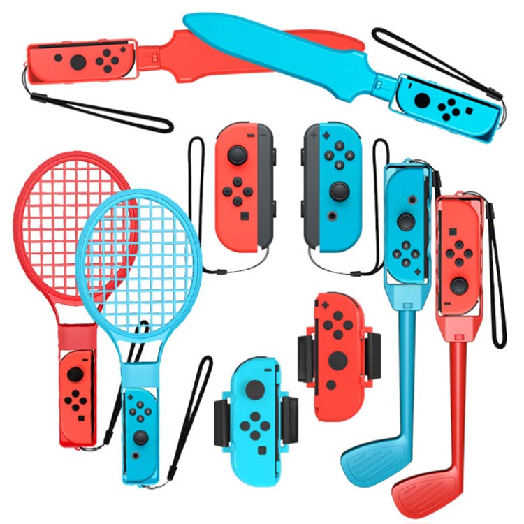 【10 in 1セット】Switch Sports ゲーム用 アクセサリーセット スイッチスポーツ 用セット体感ゲーム対応 sportsゲーム スイッチ スポーツ 体感スポーツ対応 ゴルフ テニスラケット アクセサリ セット 誕生日プレゼント 子供 家族用