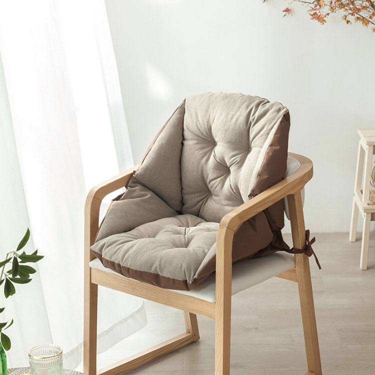 椅子クッション 厚みあり 背もたれ付き チェアクッション 座布団 イス用 いす用クッション 腰痛対応クッション リネン 背もたれ 椅子 クッション 腰痛対応クッション 洗える 北欧 無地 オフィス 車内クッション 背もたれクッション テレワーク 厚手