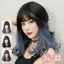 限定【40%OFFクーポン有】フルウィッグ セミロング ミディアム フルウィッグ ウィッグ アッシュ 自然 グラデーション ウィッグ インナーカラー かつら 女...