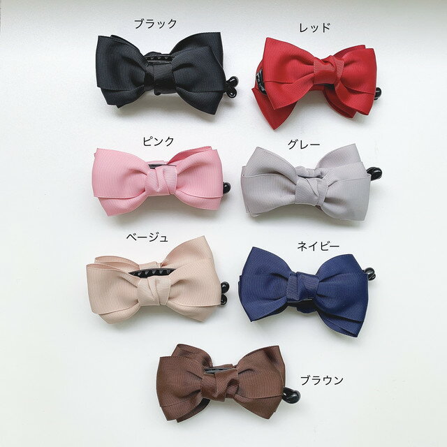 リボン バナナクリップ ヘアクリップ しっかり 髪留め レディース 小さめ 髪が少な...