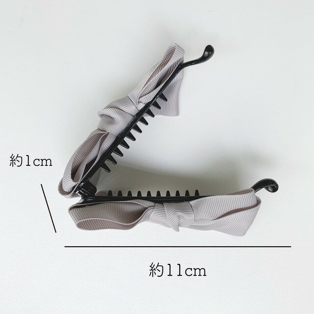 リボン バナナクリップ ヘアクリップ しっかり 髪留め レディース 小さめ 髪が少な...
