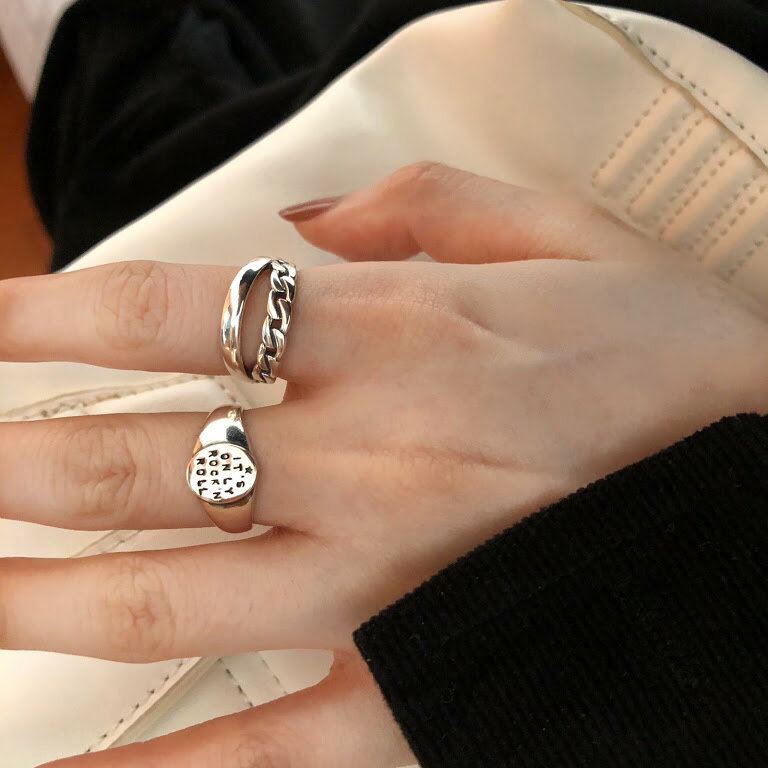 樂天商城 - SILVER925 チェーン 凹凸 ring【送料無料】クロスリング　スターリングシルバー925 silver925 純銀 SV925 リング 指輪 シルバー925リング シルバーリング シルバーアクセサリー フリーサイズ 太幅リング　メンズリング