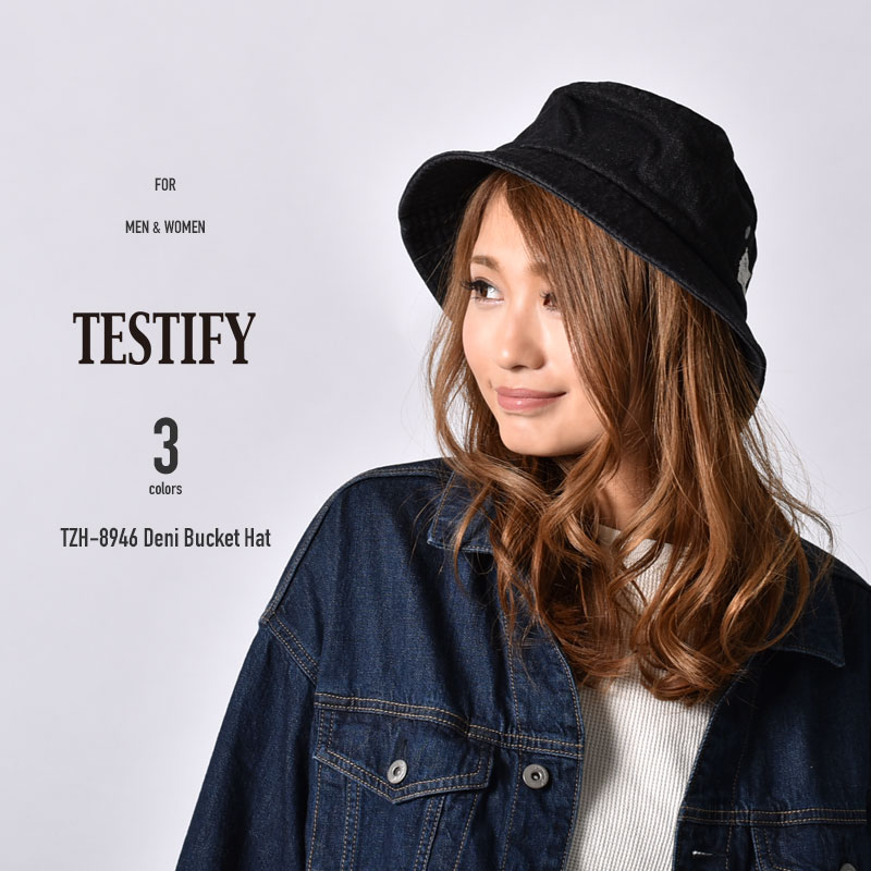 ハット 帽子 バケットハット デニム メンズ レディース デニムバケットハット テスティファイ TESTIFY