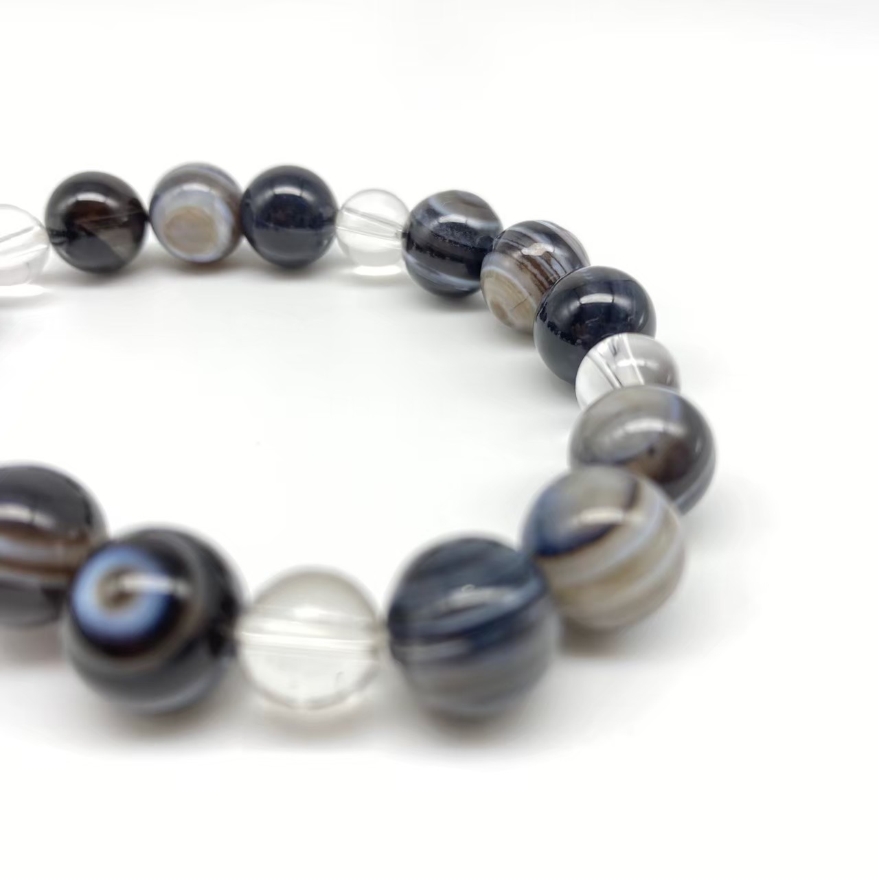 強い心を作る 開運ブレスレット【真眼覇水‐singannhasui】祈祷師 澪央（みお）祈祷 アイアゲート（天眼石) 願望 成就 強力 魔術 金運 人間関係 仕事運 出世運 開運 パワーストーン 天然石 祈願 占い 魔除け 対人運 厄除け 婚活 モテアイテム メンズ　ユニセックス　人気運