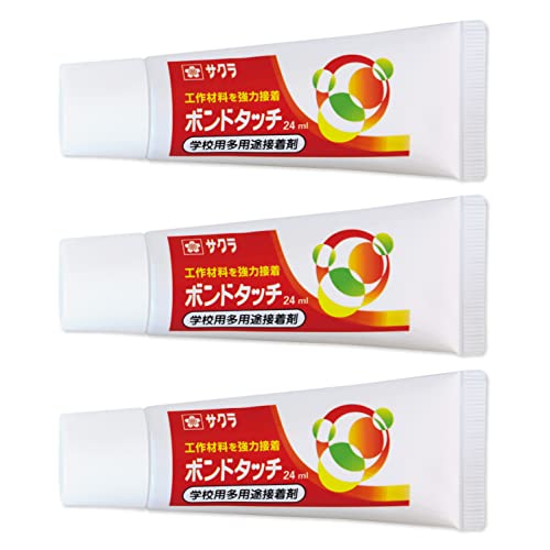 クリア/10.4×4×2.3cm/BT24ML(3)・パッケージ個数:1・セット内容多用途接着剤「ボンドタッチ」24ml×3個・特長1図工の授業やご家庭での工作・DIYに。紙、木、石、金属、フェルト、色んな素材を強力接着。・特長2細かい部分を塗りやすい細口ノズル。空気が入りにくく残量が分かりやすいアルミラミネートチューブ。・特長3速乾性でニオイが少ない。乾くと透明になり仕上がりキレイ。・サイズ10.4×4×2.3cm／本多用途接着剤「ボンドタッチ」 ・小学校の授業やご家庭での工作に。色んな素材を強力接着できる「ボンドタッチ」。 ・紙、木、フェルト、石、ガラス、金属、発泡スチロール、いろんな工作材料を接着。乾くと透明になり仕上がりキレイ。 ・細かい部分を塗りやすく出す量を調節できる細口ノズルや、やぶれにくく残量が分かりやすいアルミラミネートチューブ、 　開けやすい大きなキャップなど、子どもの使いやすさを考慮した本体仕様。 ・有害物質を含まずニオイも少ないので安心して使える。 ・シーンや用途に合わせて選べる2種類のサイズ展開。小さな手でも使いやすい24mlと、たっぷり使える50ml。
