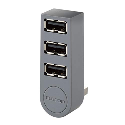 樂天商城 - エレコム USBハブ U2H-TZ325BGY/EC USB2.0 Aポート×3 機能主義 直挿し グレー MacBook/Surface/Ch