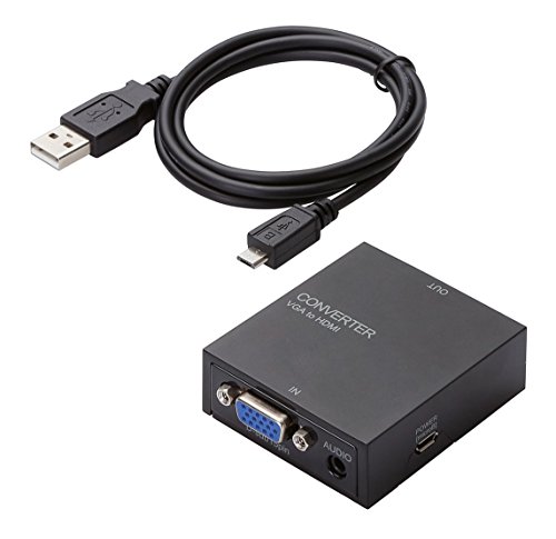 【2015年モデル】ELECOM アップスキャンコンバーター 3.5φ VGA to HDMI HDMI1.3 USB外部給電可能 AD-HDC