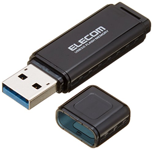 エレコム USBメモリ 64GB USB3.0 Windows/Mac対応 キャップ紛失防止 ブラック MF-HSU3A64GBK
