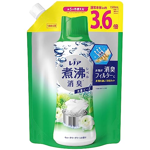 レノア 超消臭 煮沸レベル消臭 抗菌ビーズ ウォータリーグリーン 詰め替え 大容量 1500mL