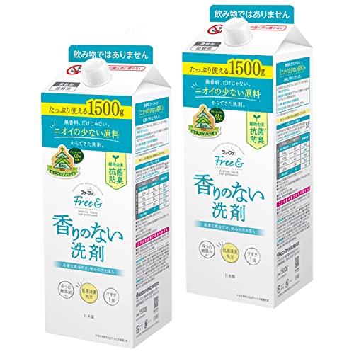 まとめ買い 大容量 ファーファ フリー&(フリーアンド) 超コンパクト 液体洗剤 無香料 詰め替え エコパック 1500g×2個セット