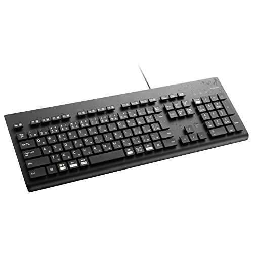 エレコム 洗える キーボード 有線 防水 IPX5対応 メンブレン フルサイズ テンキー付 抗菌 ブラック TK-WS01UMKBK