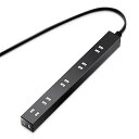 エレコム 電源タップ ACアダプタが5つ挿せる幅広コンセント 雷ガード付 6個口 1m ブラック T-NSLK-2610BK(2)