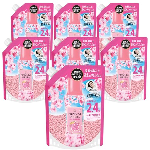 レノア Lenor アロマジュエル SAKURA 香り付け専用ビーズ さくらフローラルの香り 詰め替え 990mL×7袋 ..