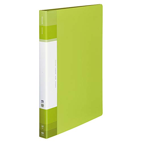 コクヨ(KOKUYO) ファイル クリヤーブック グラッセル 固定式 A4 40枚 ライトグリーン ラ-GLB40LG