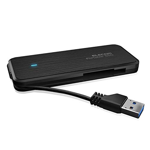 エレコム ポータブルSSD 480GB USB3.2(Gen1)対応 PS5/PS4(メーカー動作確認済) ケーブル収納 データ復旧サービスLi