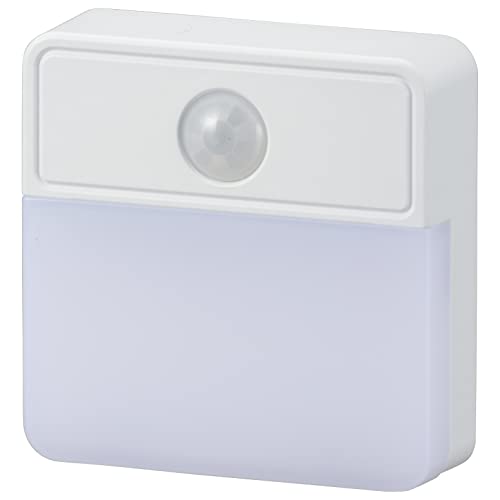 オーム電機 薄型LEDナイトライト 明暗人感センサー式 電球色 NIT-ALA6JSQ-WL 06-1725 OHM フットライト 足元灯 壁コ