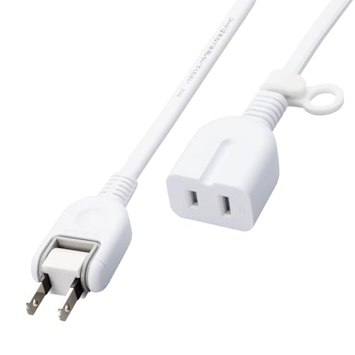 Rakuten - エレコム 電源タップ 延長コード 2m 1口 ほこり防止シャッター付き 極性対応 (N極) 3ピンプラグ接続可能 スイング式プラグ採用 熱硬化性