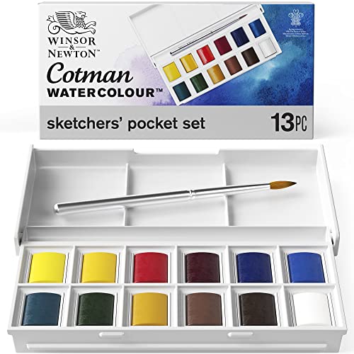 Winsor & Newton ウィンザー&ニュートン 水彩絵具 コットマン ウォーターカラー スケッチャーズポケッ..