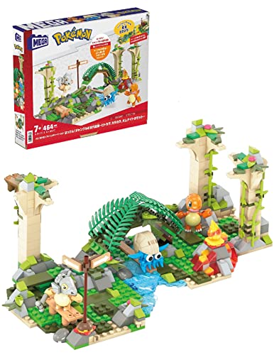 メガ(MEGA) ポケモン アドベンチャーワールド はっけん ジャングルの古代遺跡 ~ヒトカゲ、カラカラ、オムナイトのセット~ ブロックセットブ
