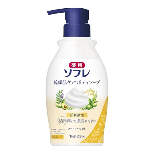 薬用ソフレ ボディソープ医薬部外品乾燥肌 ケア 本体 ボトル 450ml フローラルの香り