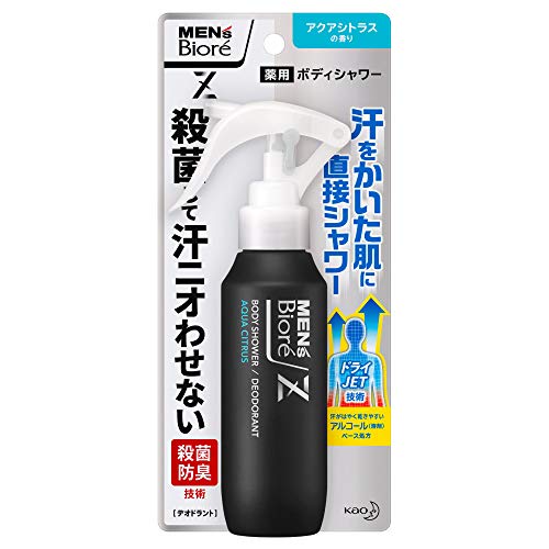 -/100ml/-・パッケージ個数:1・サイズ:100ml・内容量:100mlml・スキンタイプ:全肌質対応商品紹介 汗をかいた肌に直接シャワー 殺菌して汗ニオわせない。殺菌防臭技術採用。 汗がはやく乾きやすいアルコール(溶剤)ベース処方の「ドライJET技術」採用。 ワキ・胸元・背中・足など全身に使えるシャワータイプ。 すぐにシャワーを浴びられないときに。 服を着たまま使っても白残りしない。 逆さまでも使える。噴射音気にならない。 素肌と同じ弱酸性。 制汗アルミニウム塩(制汗効果のある成分)は使用していません。 (医薬部外品) 原材料・成分 イソプロピルメチルフェノール*、エタノール、水、BG、メントール、POE・ジメチコン共重合体、POE・POPデシルテトラデシルエーテル、濃グリセリン、クエン酸、アジピン酸、オレイン酸POE(20)ソルビタン、ポリオキシエチレンラウリルエーテル(6E.O.)、乳酸l-メンチル、アミノヒドロキシメチルプロパンジオール、ジカプリン酸ネオペンチルグリコール、イソステアリルグリセリルエーテル、オウバクエキス、PPG、無水エタノール、ヒアルロン酸Na-2、香料 *は「有効成分」無表示は「その他の成分」