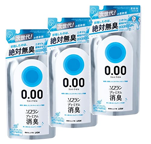 LION ライオン ソフラン プレミアム 消臭 ウルトラゼロ 柔軟剤 詰め替え 400ml 3個セット