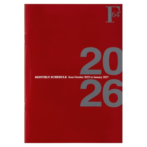 キョクトウ 手帳 2026年 2025年10月始まり FOBCOOP A5 マンスリー 濃赤 PBF48DR26