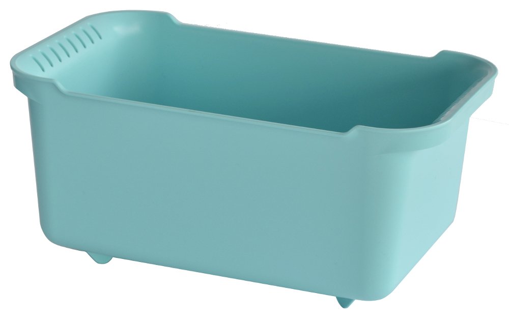 リス 洗い桶 脚付き ウォッシュタブ 排水栓付 ブルーグリーン 7.8L W22×D36×H16.5cm リベラリスタ 日本製