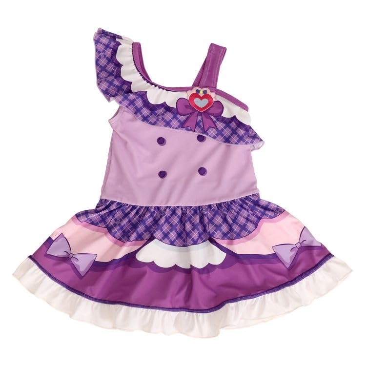 バンダイ キミとアイドルプリキュア 女児 変身水着 ワンピース 110cm パープル 572