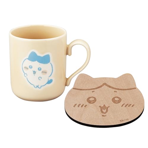 ちいかわ 公式ライセンス マグカップ 木製コースター 食器セット 300ml 径約8×9cm ハチワレ カラーズ 電子レンジ可 食洗機対応 グッ